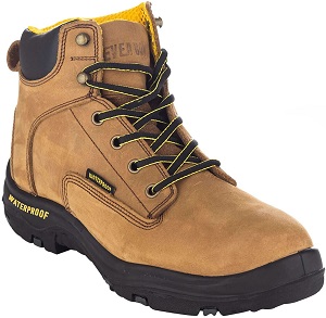 EVER BOOTS"Ultra Dry" Men's Premium Leather Waterproof Work Boots Insulated Rubber Outsole